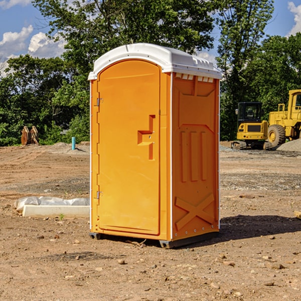 how often are the porta potties cleaned and serviced during a rental period in Dulles Town Center